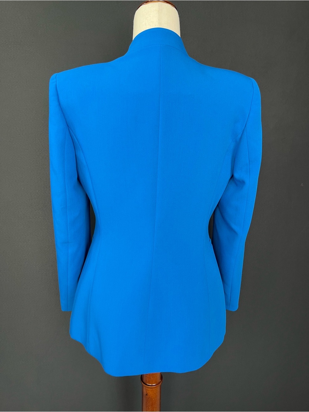 ZARA Electric Cobalt Royal Blue Collarless Blazer Tailored Open Front Jacket - Picture 9 of 13
